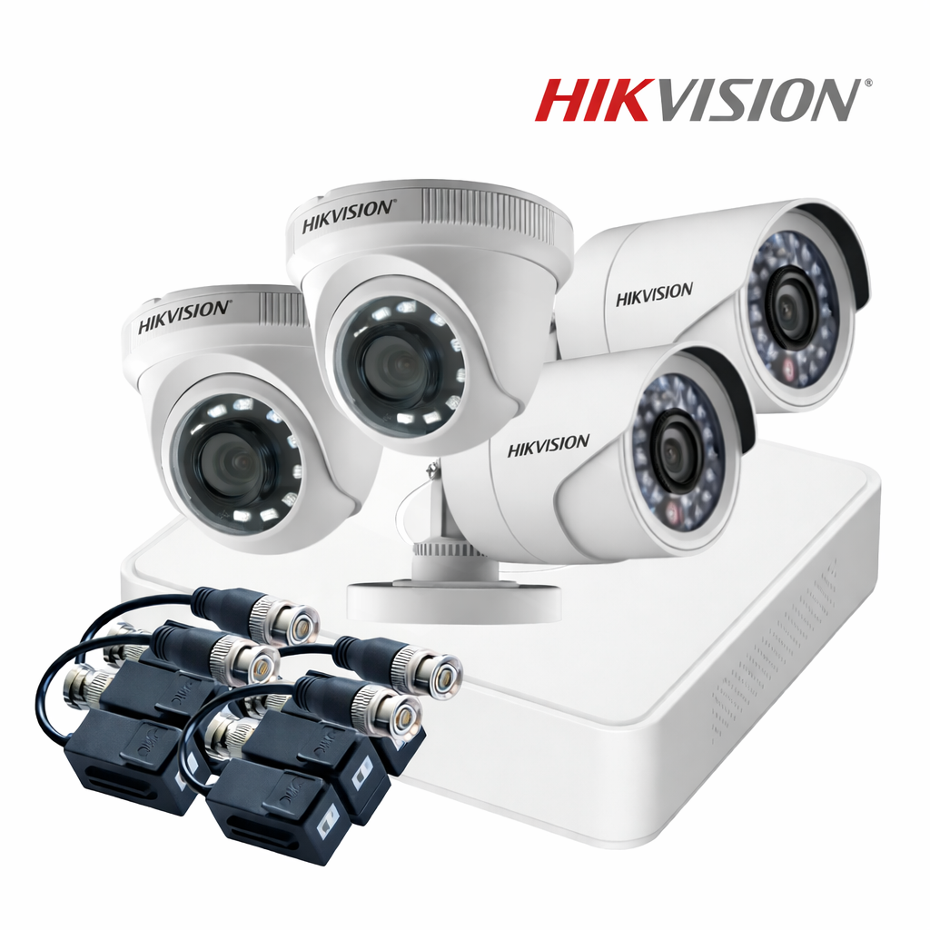 Combo de Seguridad CCTV 4 Cámaras Full HD 1080P + DVR 4 Canales – Interior y Exterior